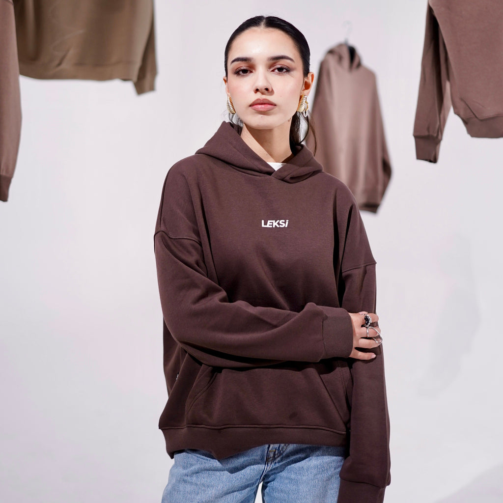 Chocolate Brown Cloud Hoodie S - Premium Unisex Raglan Hoodie | LEKSI Pakistan