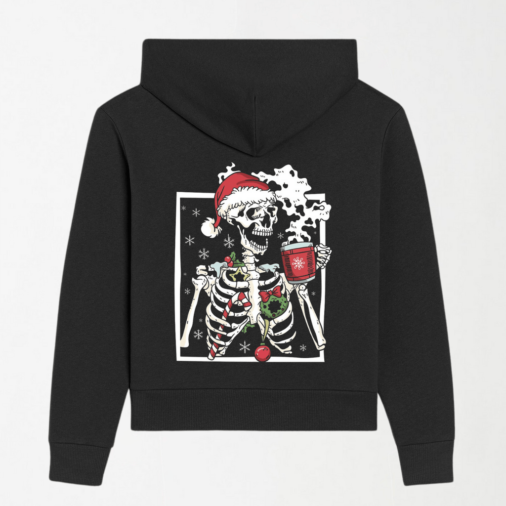 Christmas Skeleton - Black Graphic Hoodie S - Premium Unisex | LEKSI Pakistan