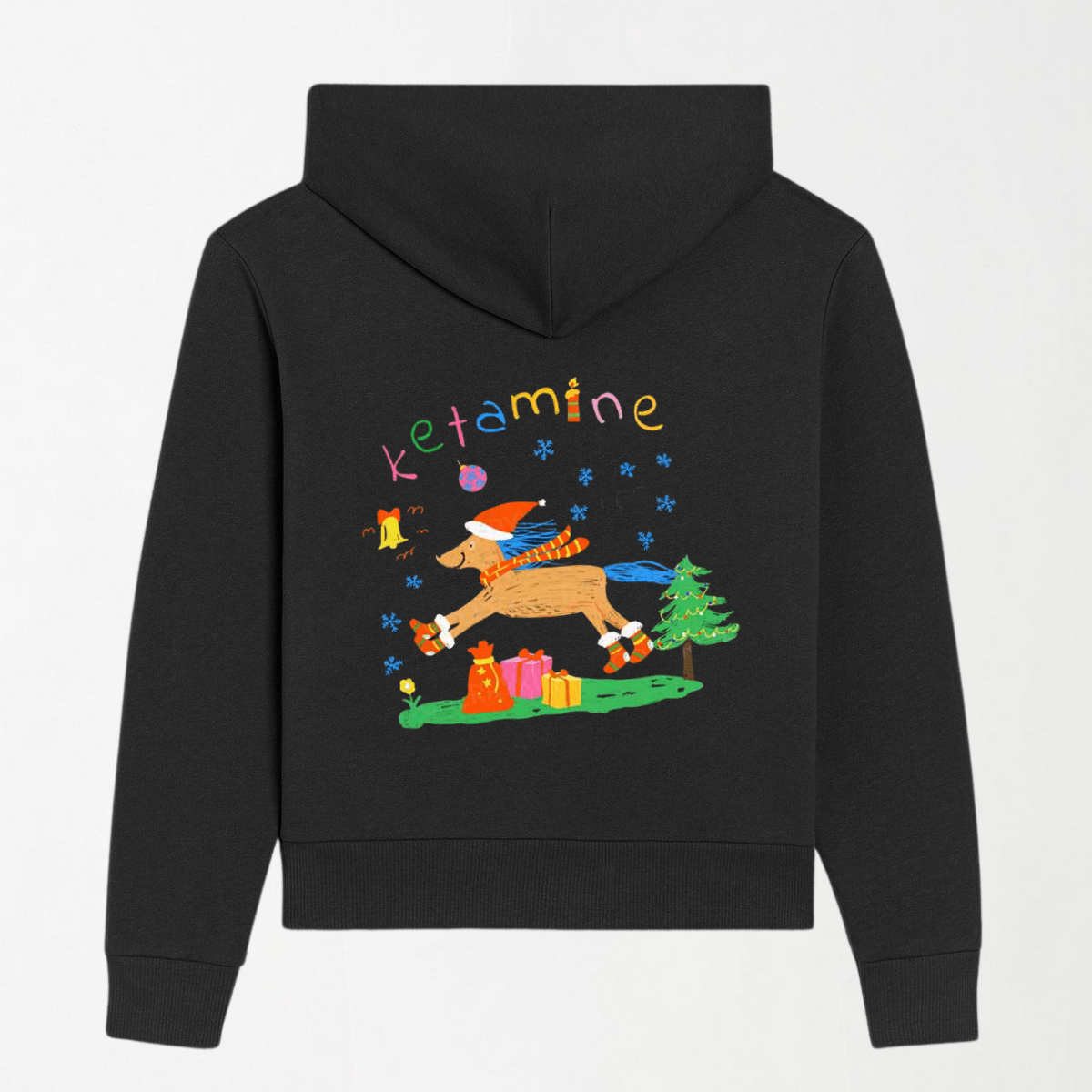 Christmas Snowflake Pony - Black Graphic Hoodie S - Premium Unisex | LEKSI Pakistan