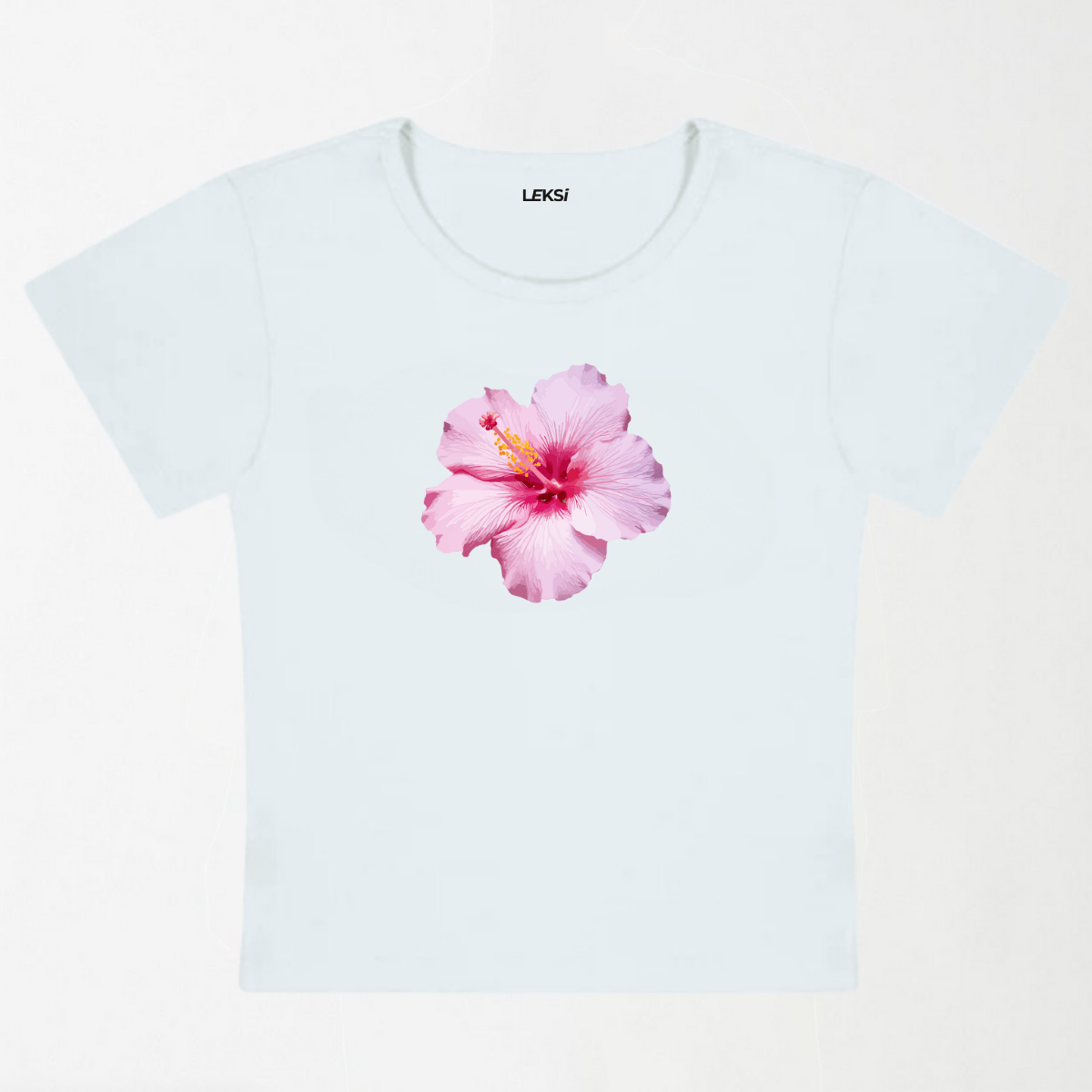 Classic Hibiscus Y2K Baby Tee XXS - Premium Unisex | LEKSI Pakistan