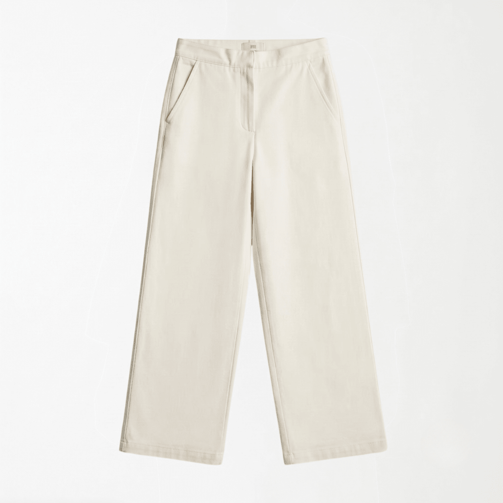 Classic Ivory Wide-Leg Pants XS - Premium Unisex Baggy Pleated Pants | LEKSI Pakistan