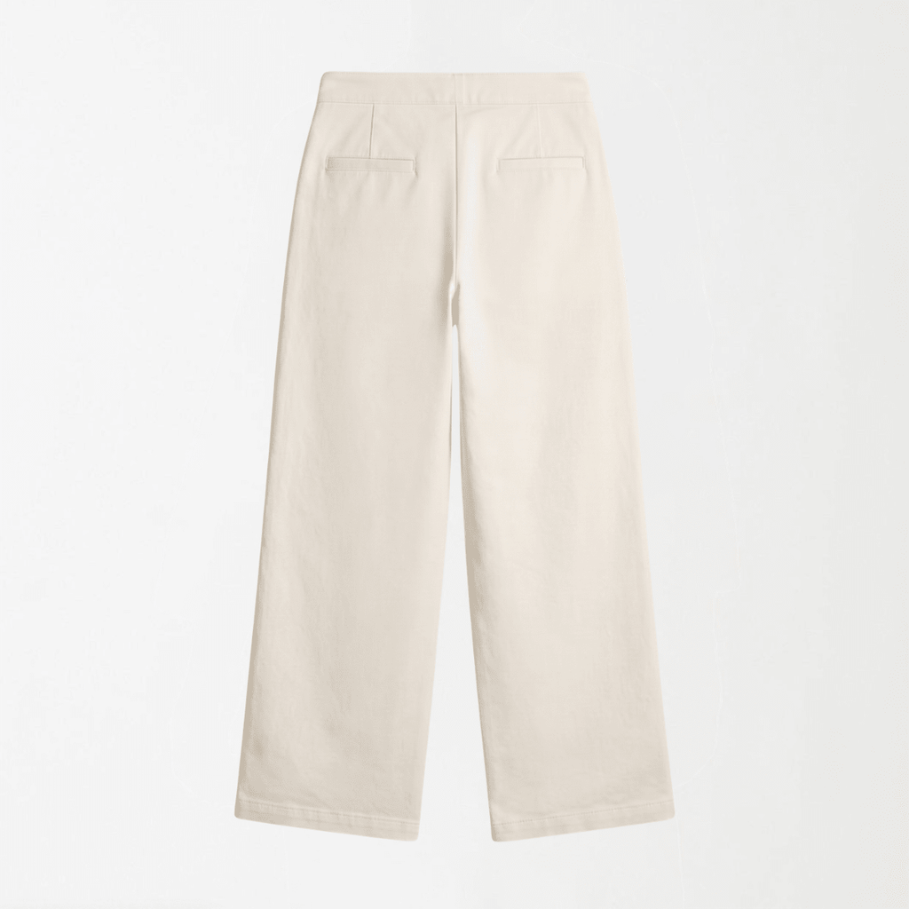Classic Ivory Wide-Leg Pants XS - Premium Unisex Baggy Pleated Pants | LEKSI Pakistan