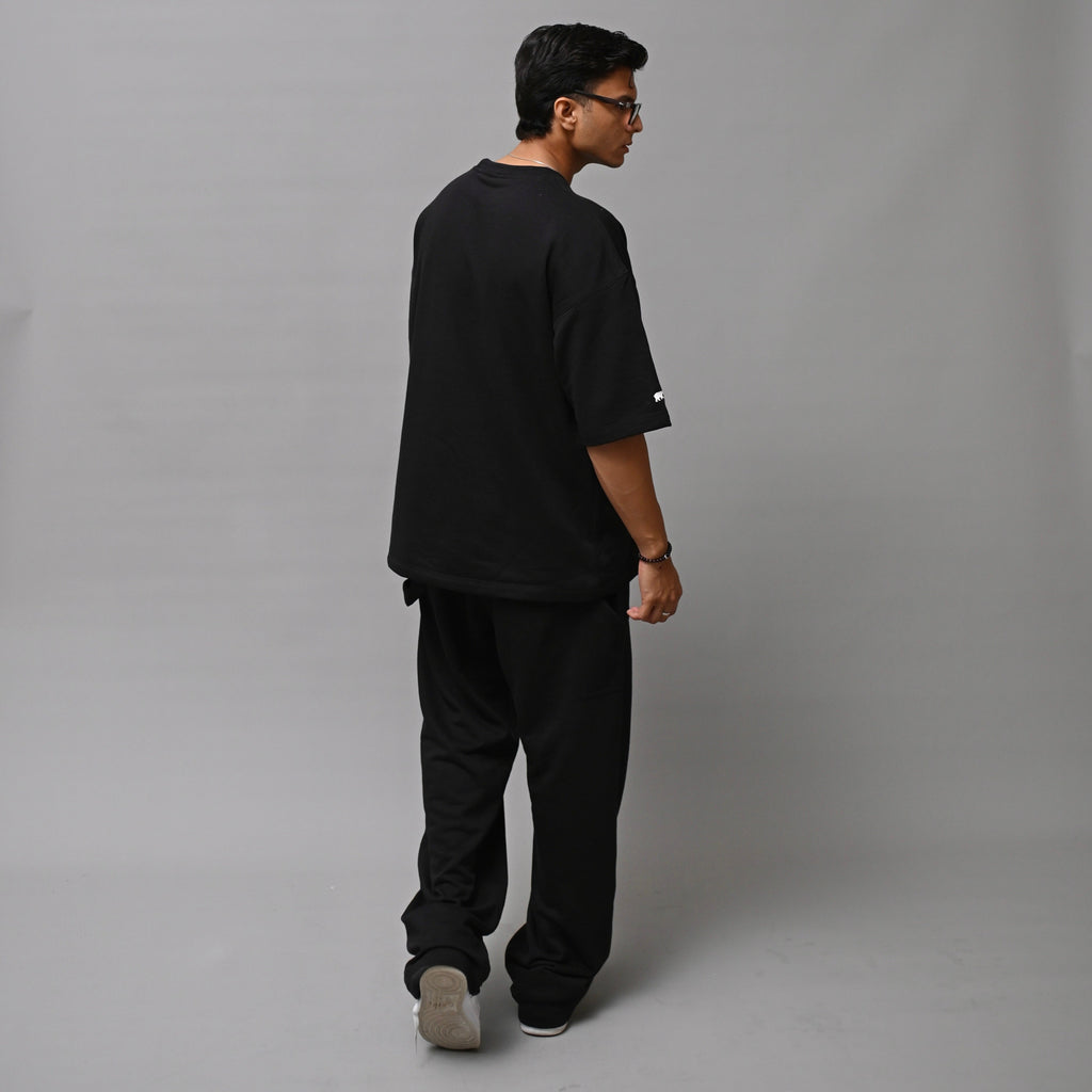 Coal Black Terry Co - ord XS - Premium Unisex Terry Coord | LEKSI Pakistan