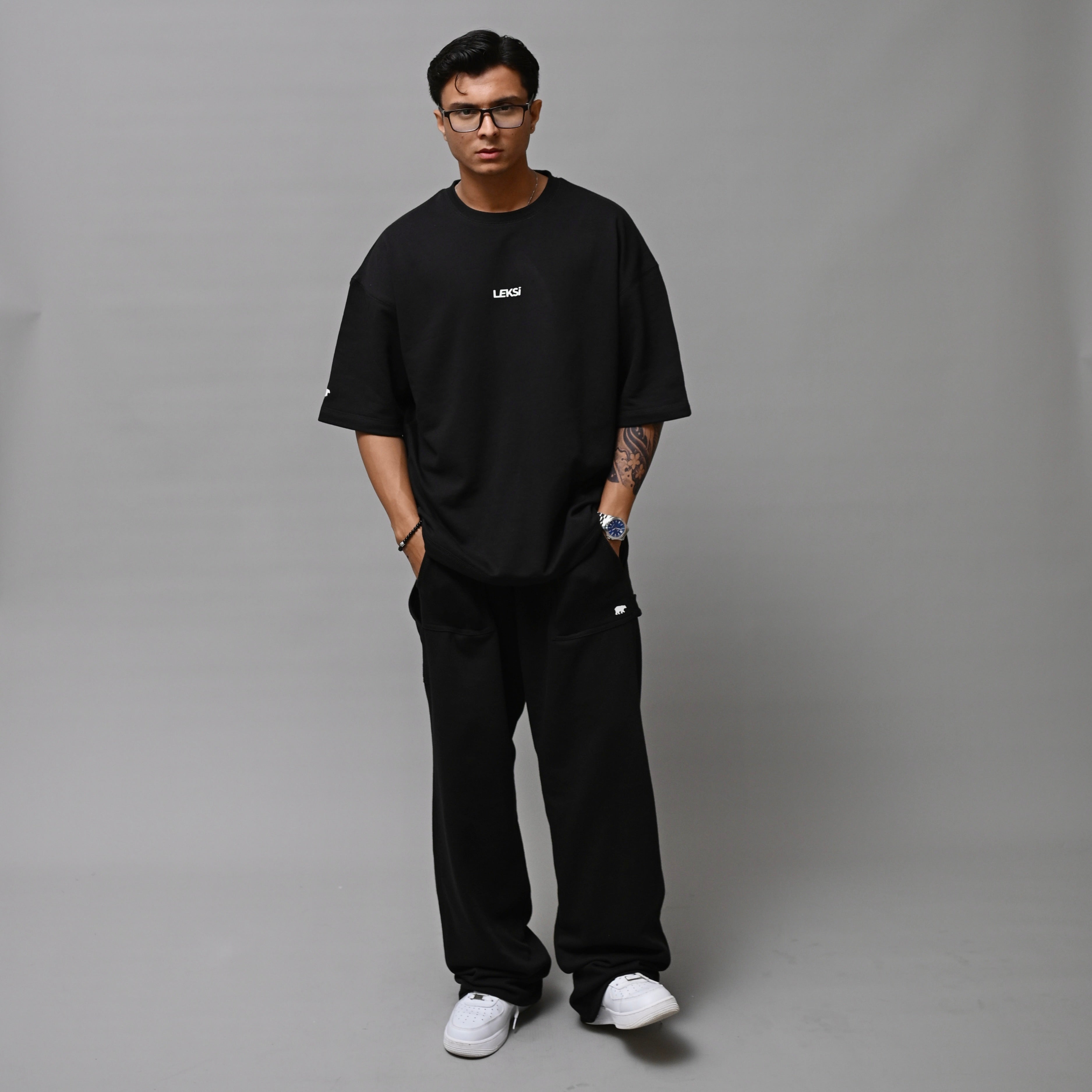 Coal Black Terry Co - ord XS - Premium Unisex Terry Coord | LEKSI Pakistan