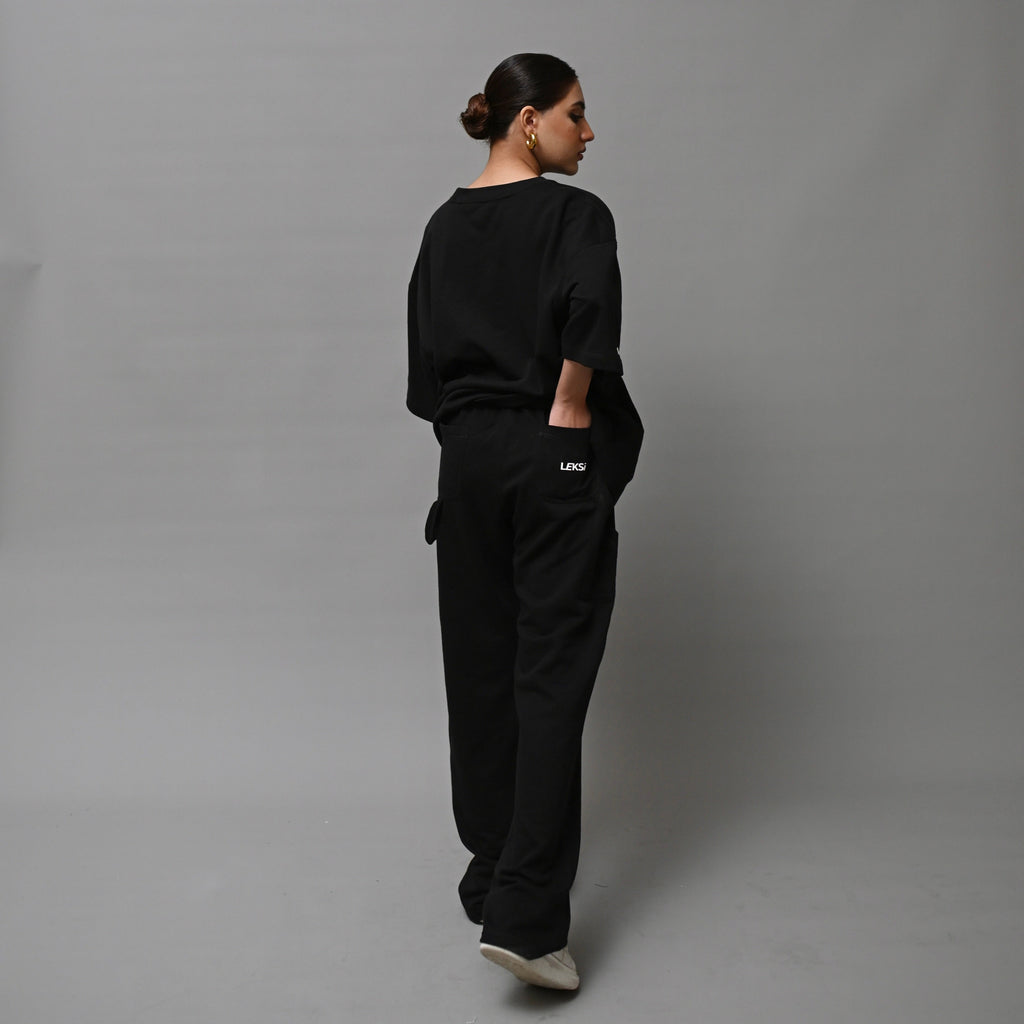 Coal Black Terry Co - ord XS - Premium Unisex Terry Coord | LEKSI Pakistan