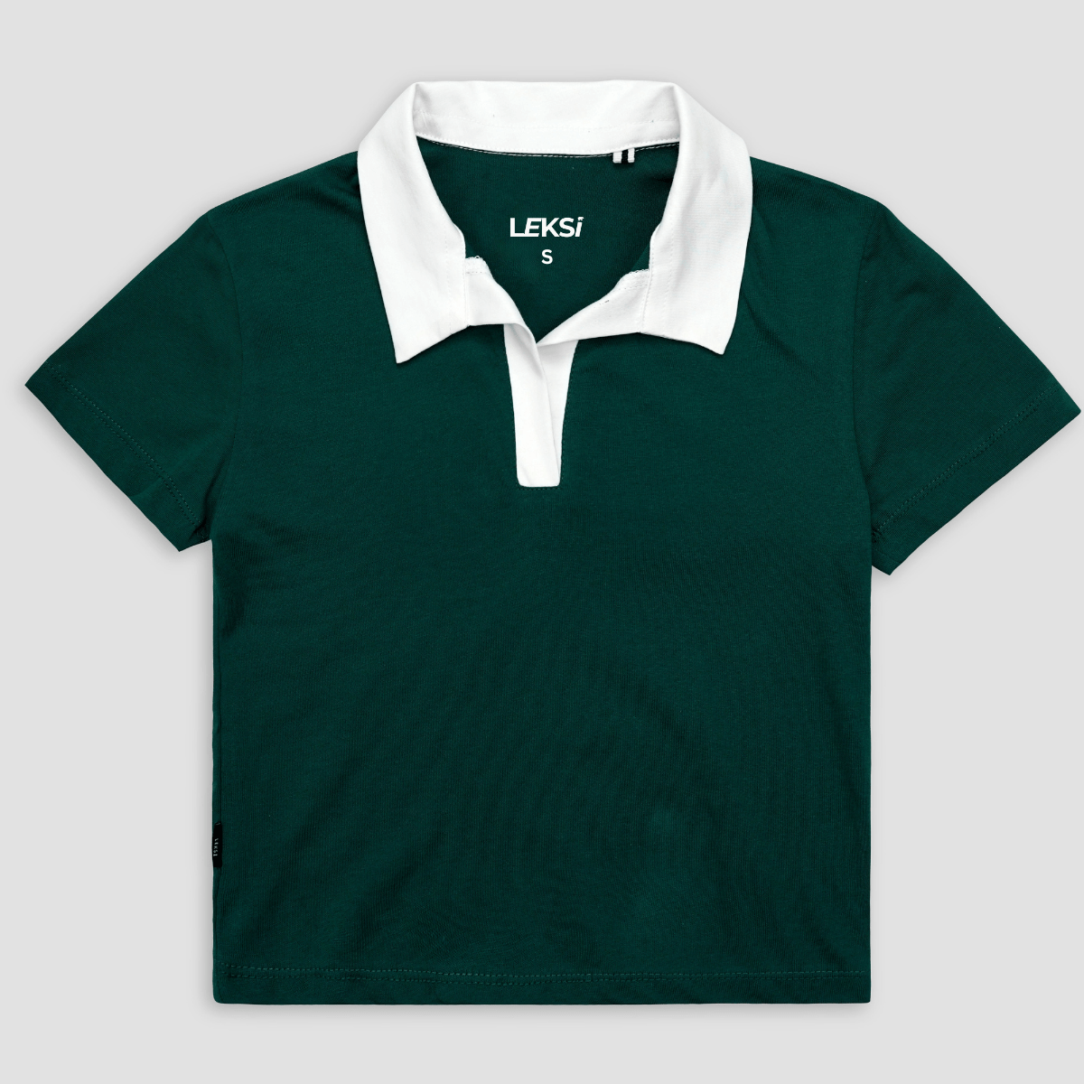 Collared Green Cropped Top XXS - Premium Unisex | LEKSI Pakistan