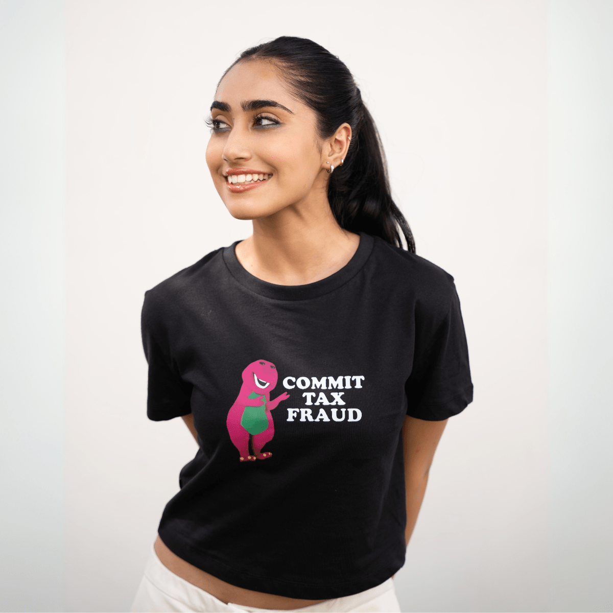 Commit Tax Fraud Y2K Baby Tee XXS - Premium Unisex | LEKSI Pakistan