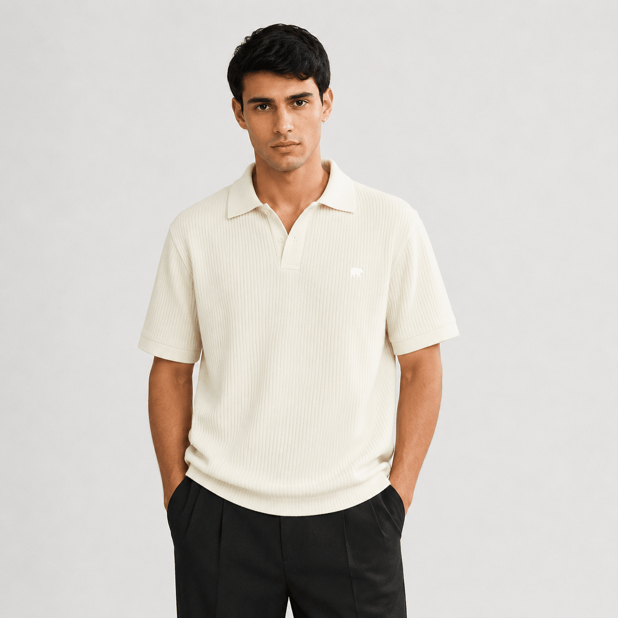 Cortona Rib Knit Polo XS - Premium Unisex | LEKSI Pakistan