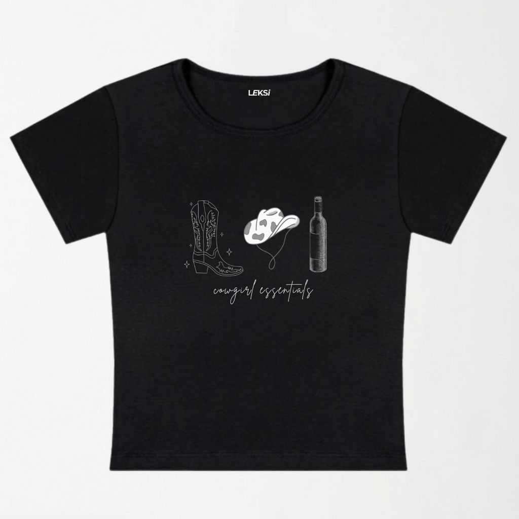 Cowgirl Essentials Y2K Baby Tee XXS - Premium Unisex | LEKSI Pakistan