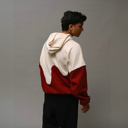 Crimson Wave Drippy Unisex Hoodie XS - Premium Unisex Wavy Hoodie | LEKSI Pakistan