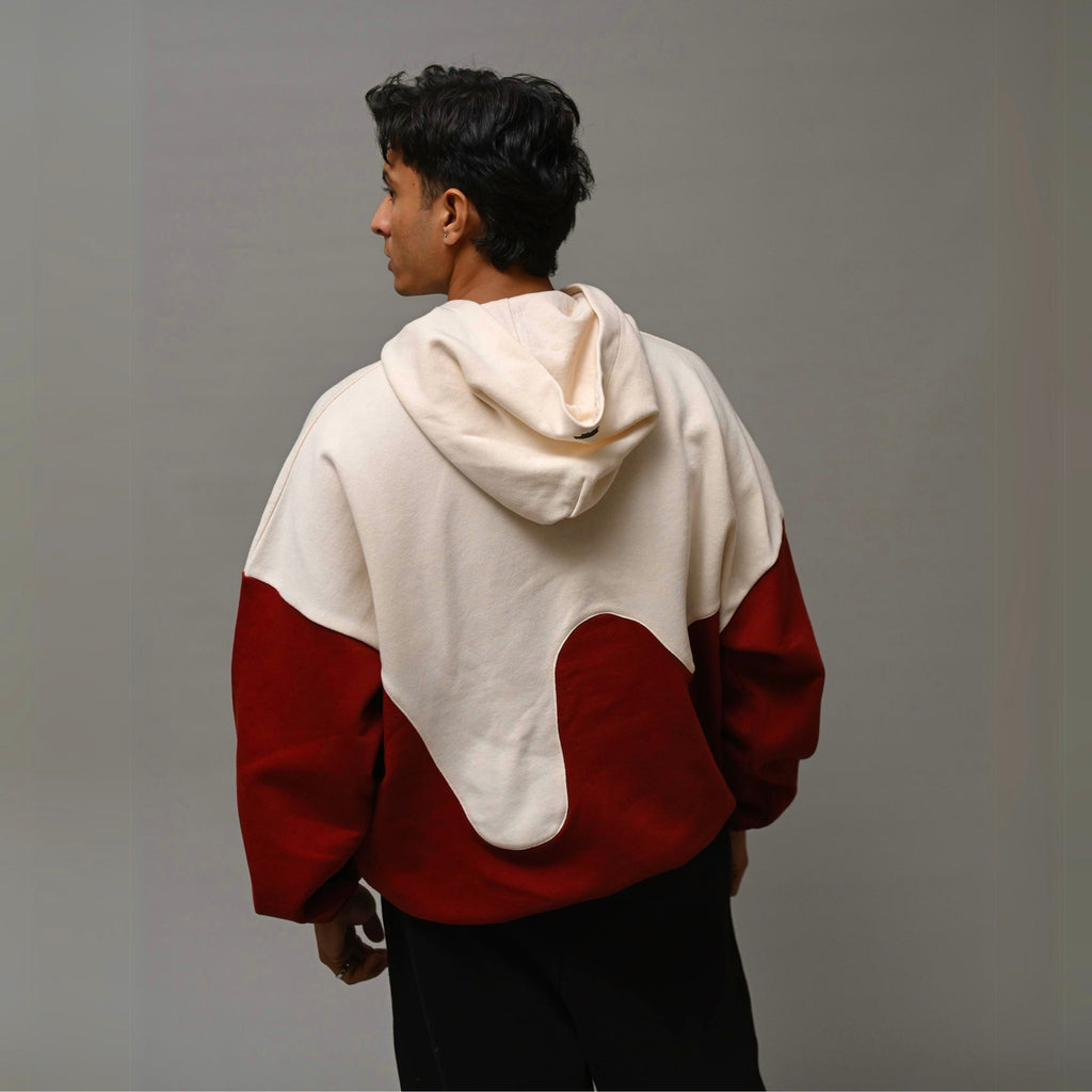 Crimson Wave Drippy Unisex Hoodie XS - Premium Unisex Wavy Hoodie | LEKSI Pakistan