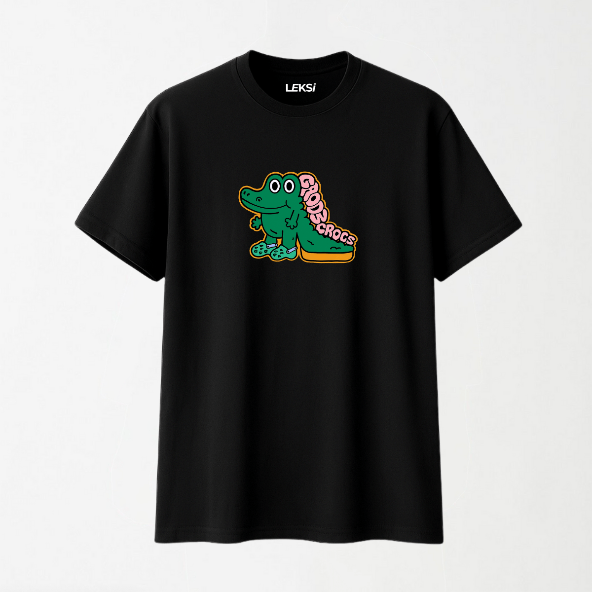 Croc In Crocs - Round Neck Unisex T Shirt S - Premium Unisex Graphic T-Shirt | LEKSI Pakistan