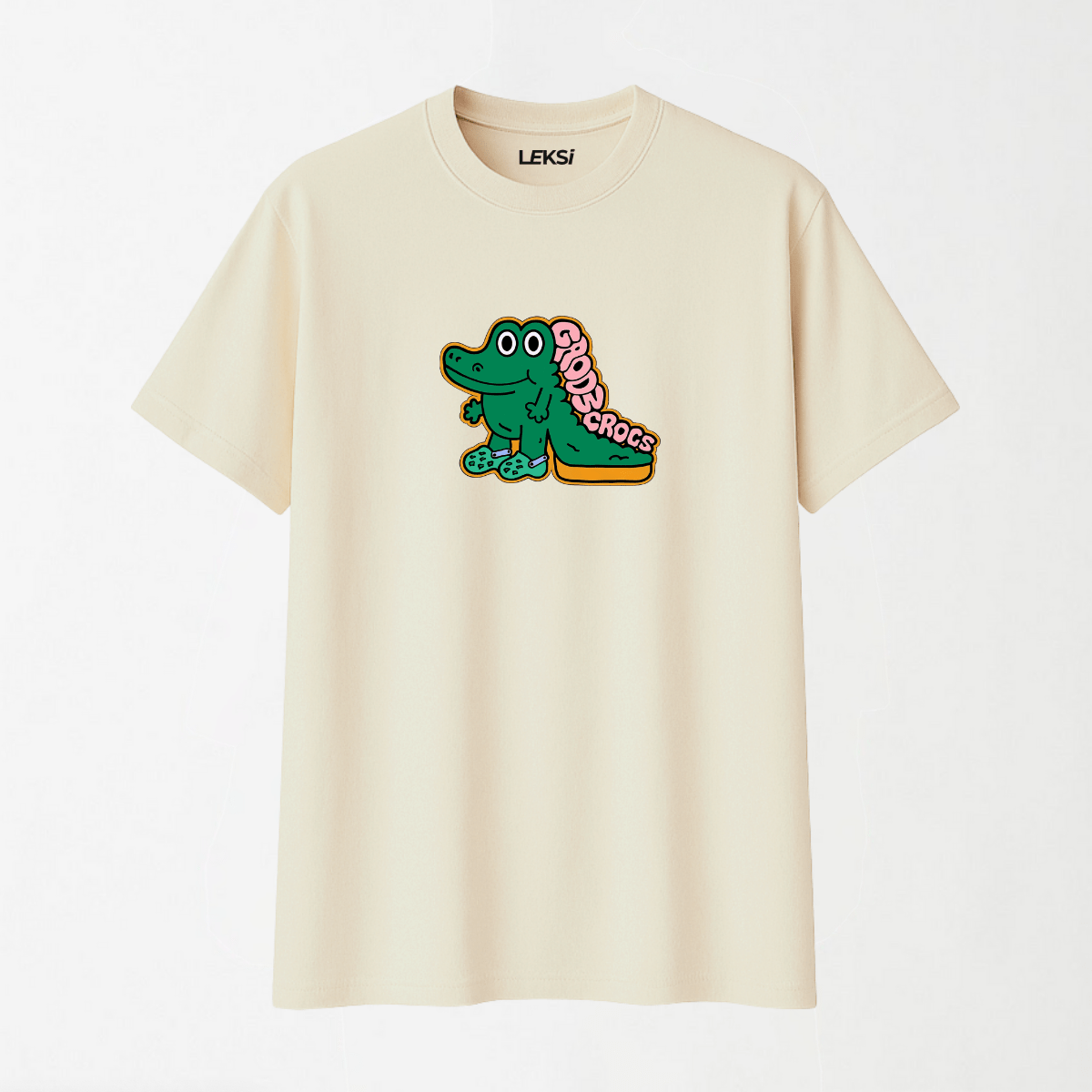 Croc In Crocs - Round Neck Unisex T Shirt S - Premium Unisex Graphic T-Shirt | LEKSI Pakistan