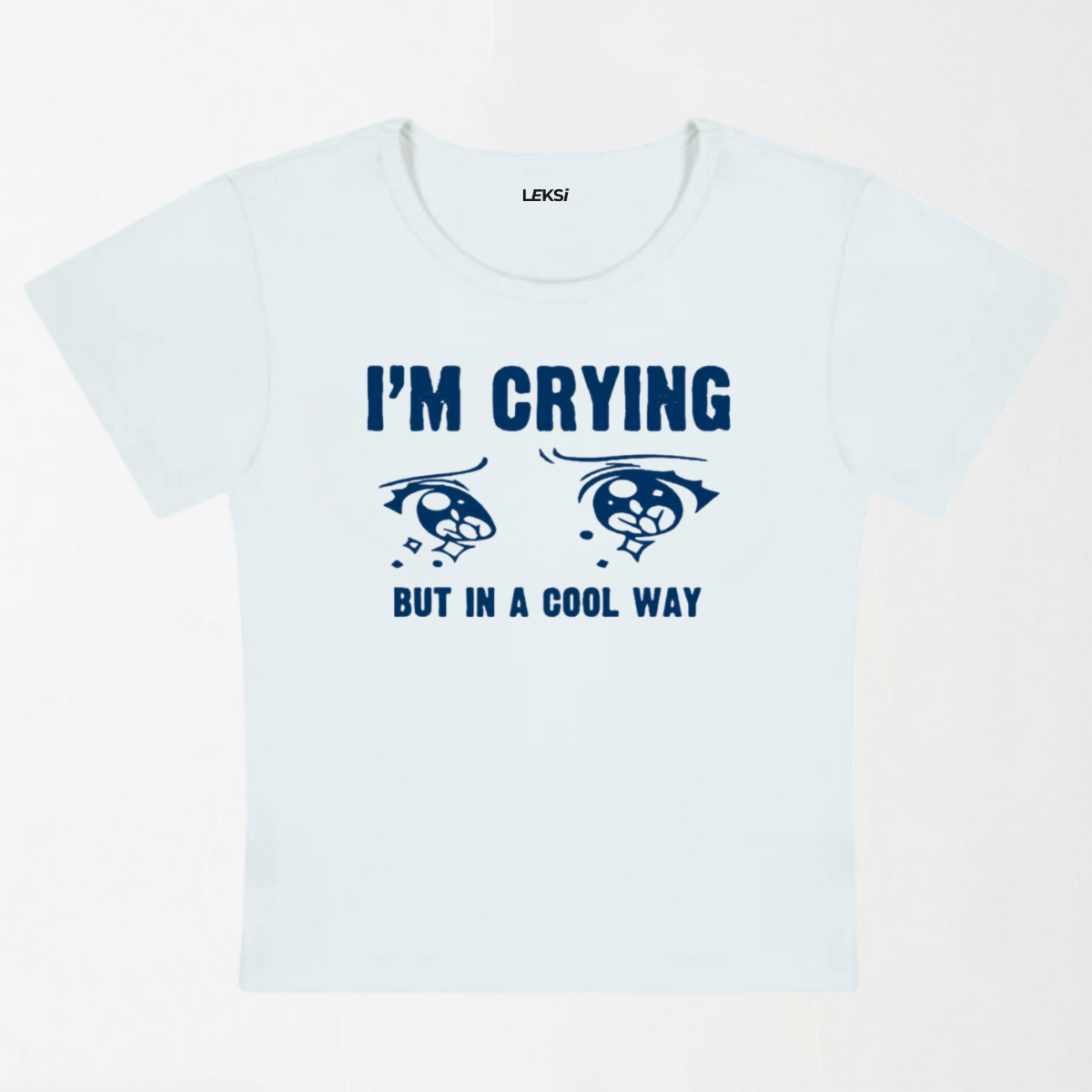 Crying In A Cool Way Y2K Baby Tee XXS - Premium Unisex | LEKSI Pakistan