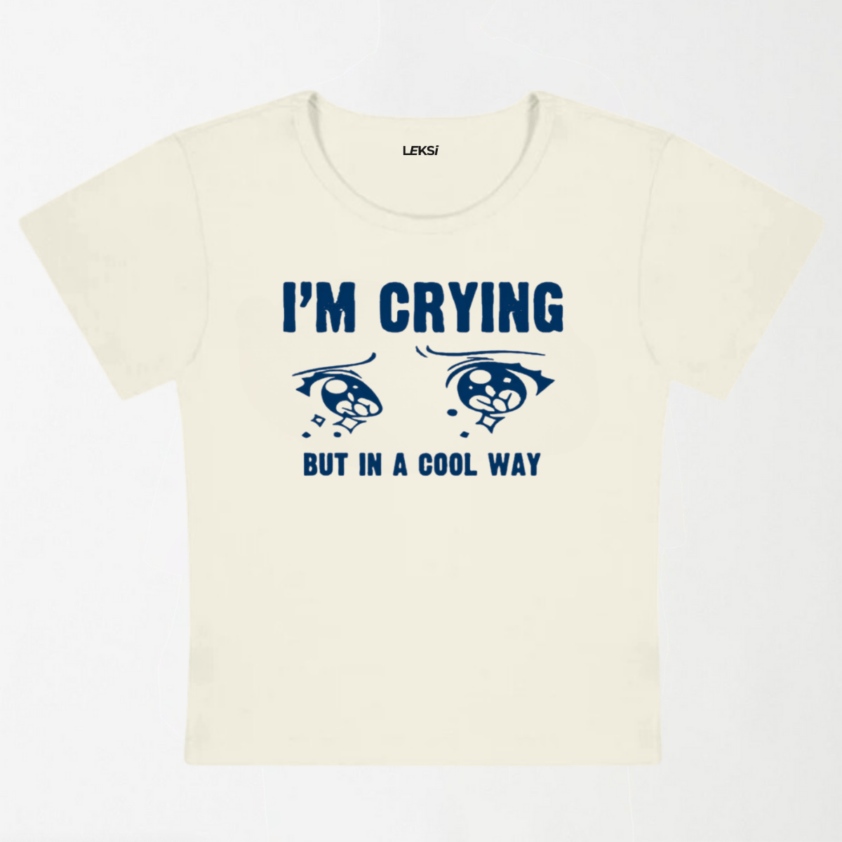 Crying In A Cool Way Y2K Baby Tee XXS - Premium Unisex | LEKSI Pakistan