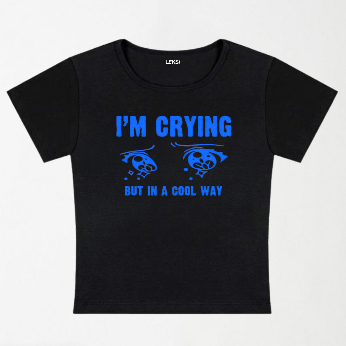 Crying In A Cool Way Y2K Baby Tee XXS - Premium Unisex | LEKSI Pakistan