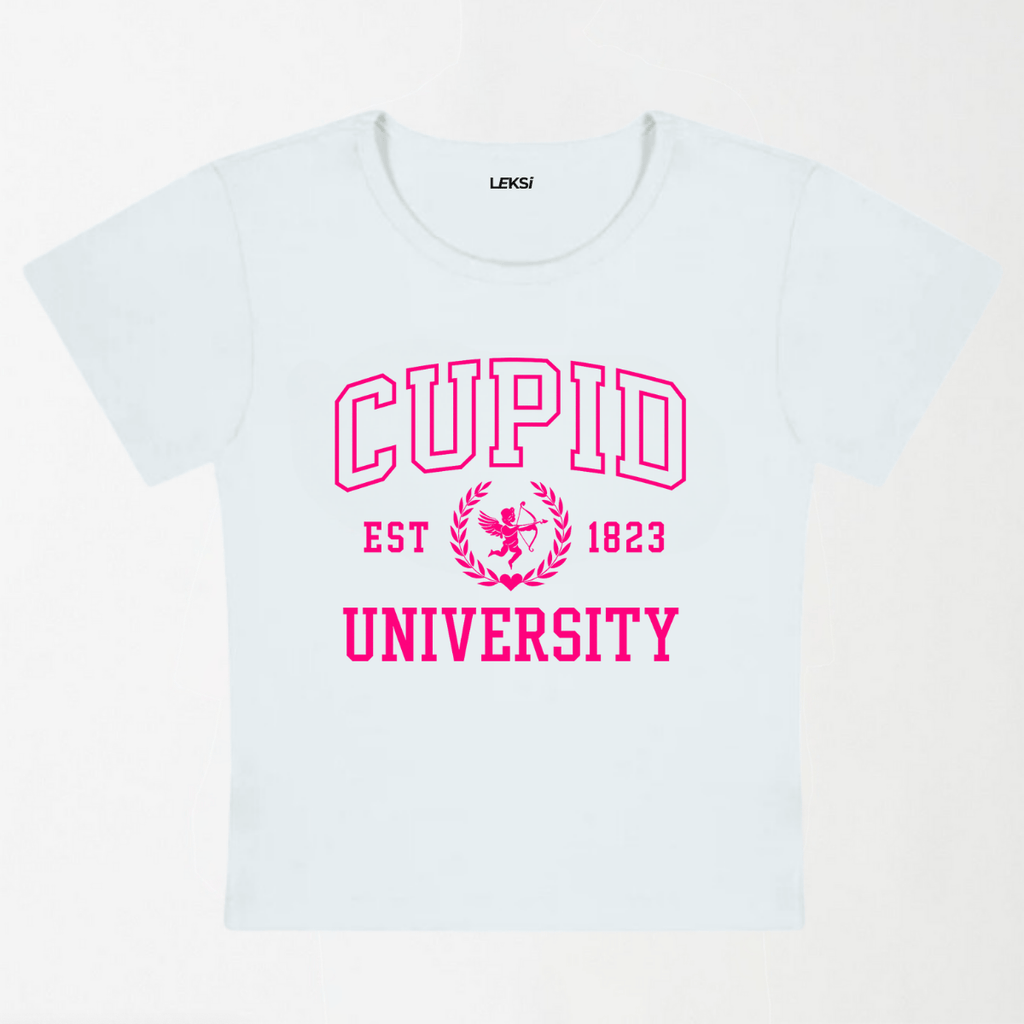 Cupid University Y2K Baby Tee XXS - Premium Unisex | LEKSI Pakistan