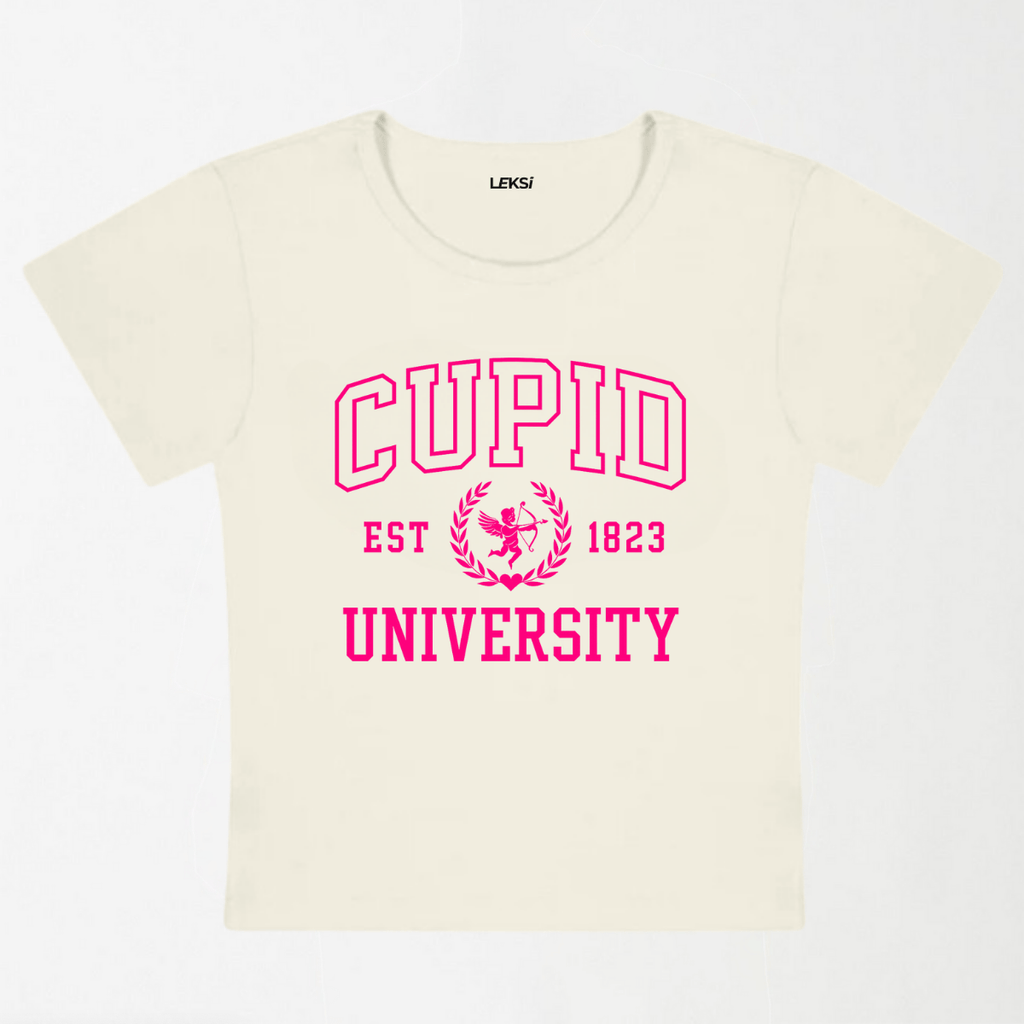 Cupid University Y2K Baby Tee XXS - Premium Unisex | LEKSI Pakistan