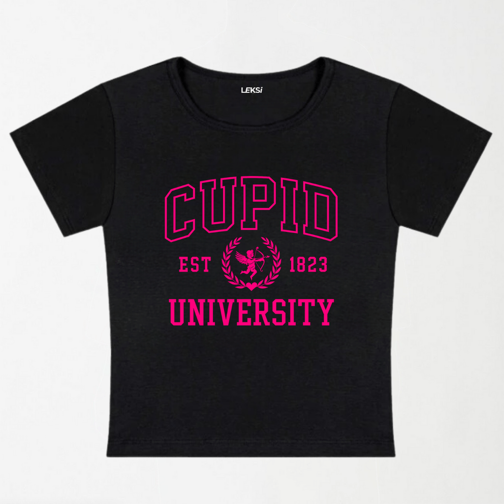 Cupid University Y2K Baby Tee XXS - Premium Unisex | LEKSI Pakistan