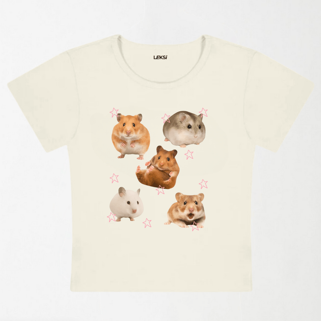 Cute Hamsters Y2K Baby Tee XXS - Premium Unisex | LEKSI Pakistan