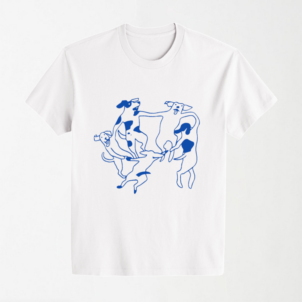 Dancing Dogs - Round Neck Unisex T Shirt S - Premium Unisex Graphic T-Shirt | LEKSI Pakistan