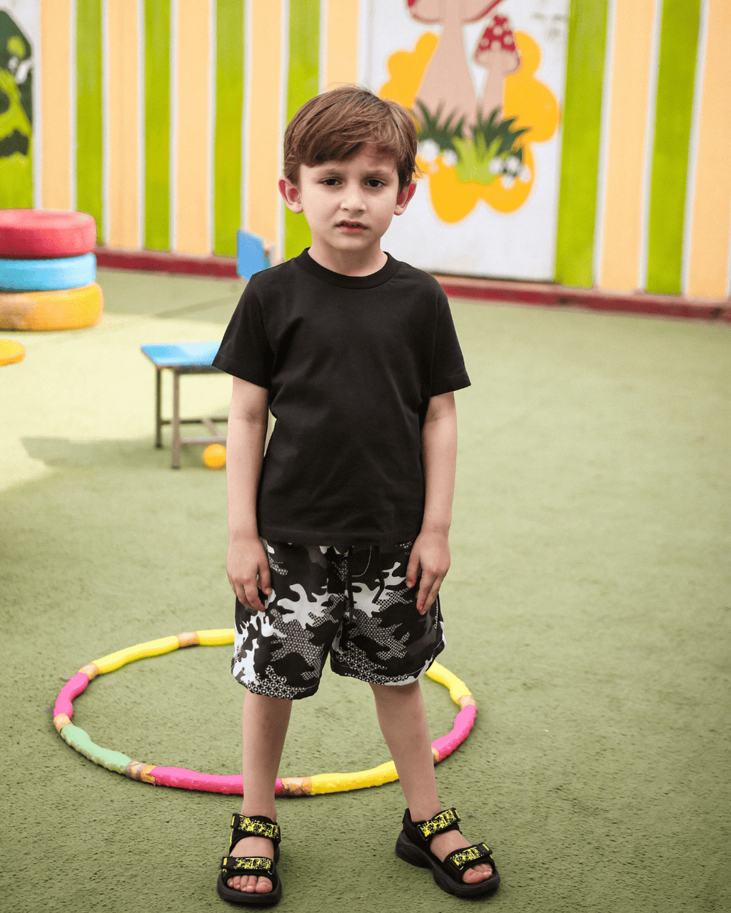 Dark Electric Camo Shorts - Kids Unisex 4 - 5 Years - Premium Unisex | LEKSI Pakistan
