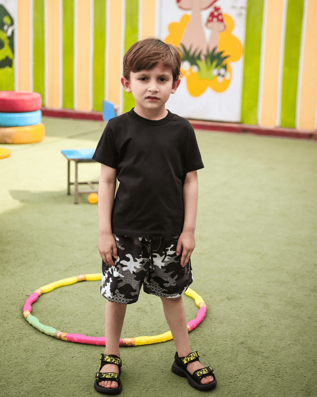Dark Electric Camo Shorts - Kids Unisex 4 - 5 Years - Premium Unisex | LEKSI Pakistan