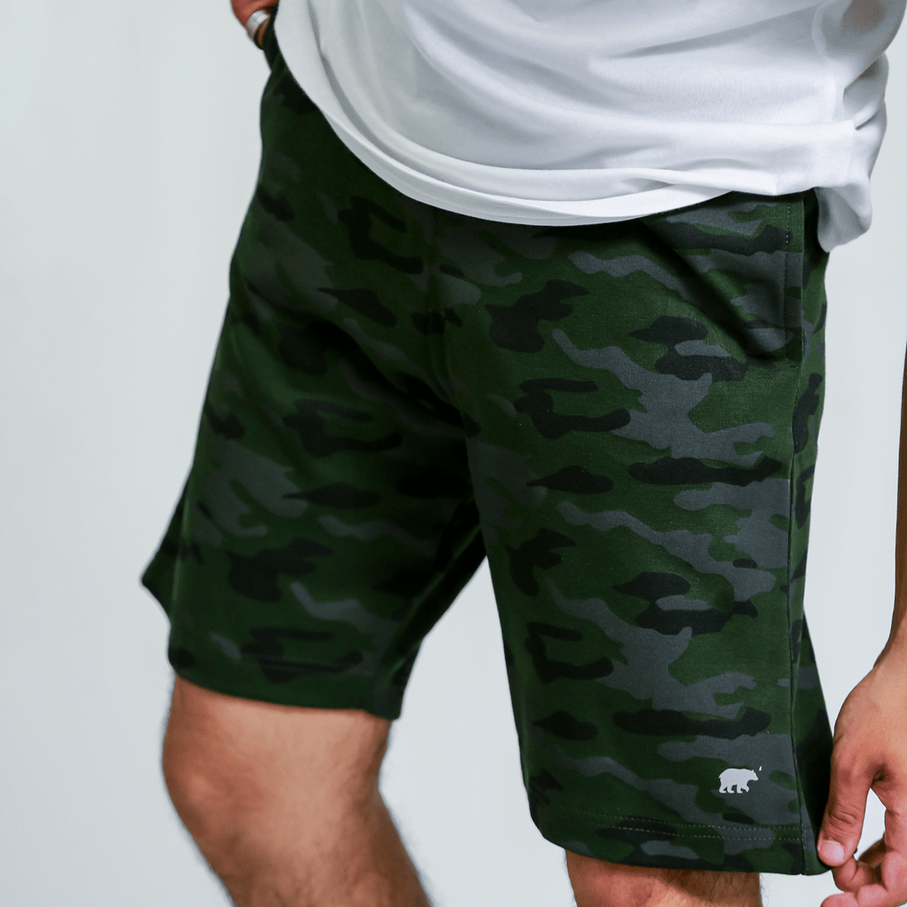 Dark Green Camo Shorts XS - Premium Unisex Men's Shorts | LEKSI Pakistan