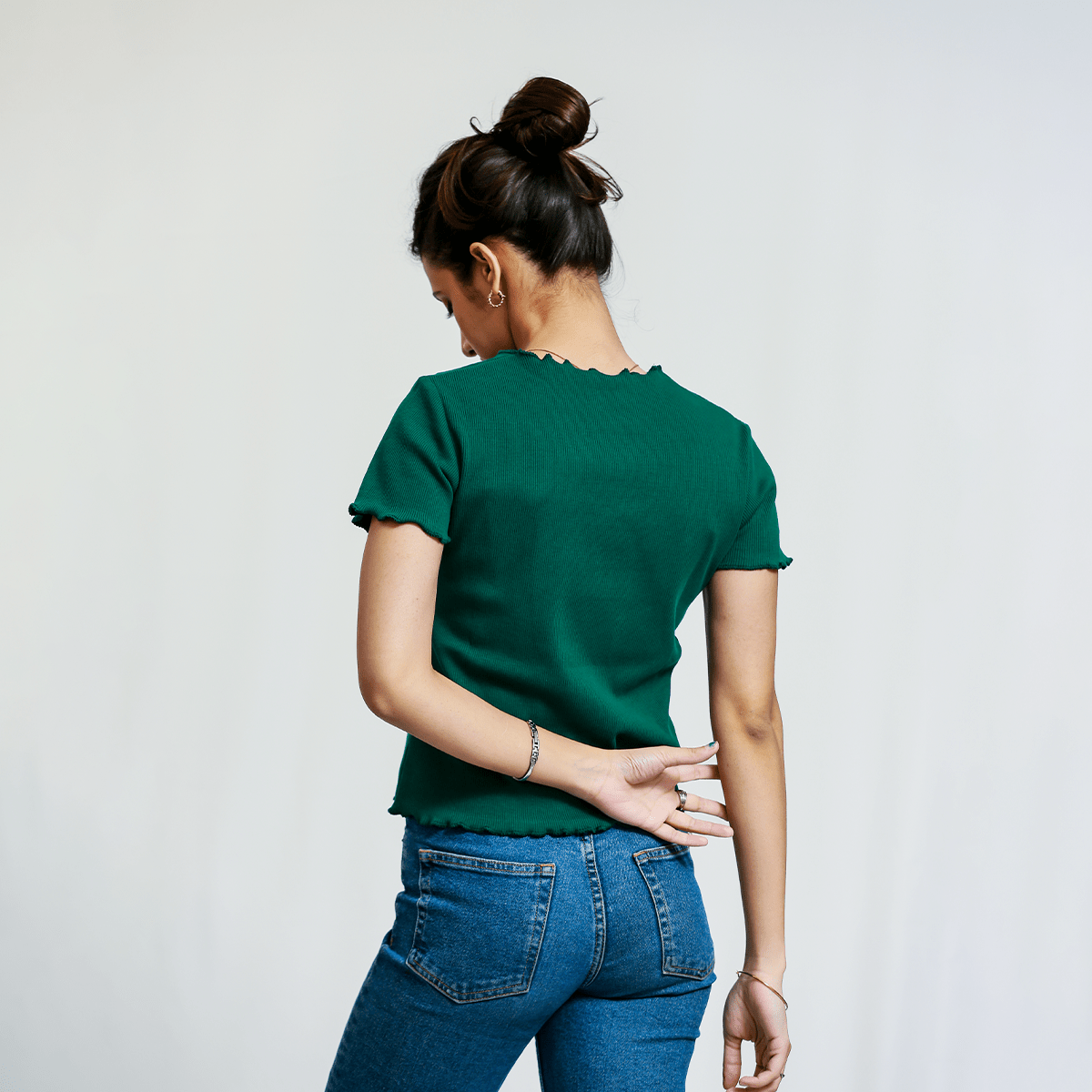 Dark Green Ribbed Shirt XXS - Premium Unisex Lettuce | LEKSI Pakistan
