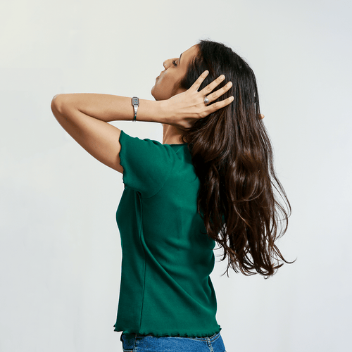 Dark Green Ribbed Shirt XXS - Premium Unisex Lettuce | LEKSI Pakistan