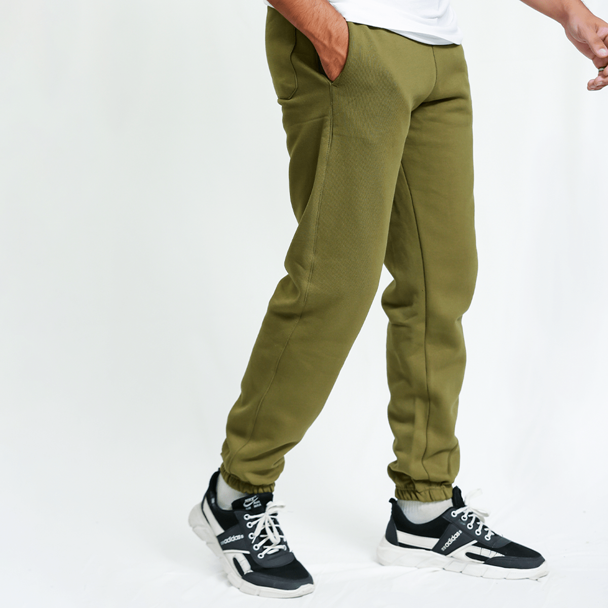 Dark Olive Fleece Unisex Sweatpants (Winter - Friendly) XS - Premium Unisex Sweatpants | LEKSI Pakistan