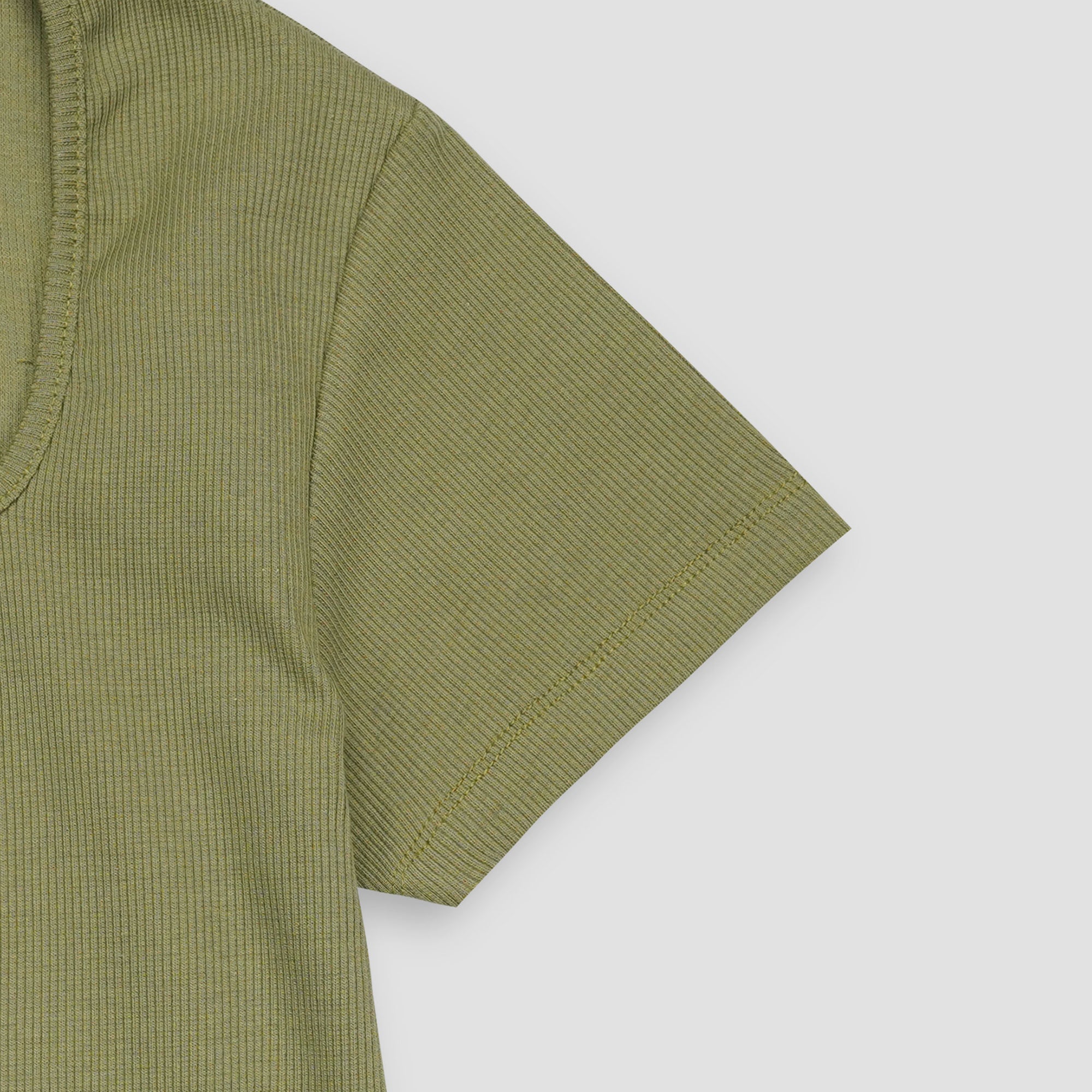 Dark Olive Green Square Neck Ribbed Shirt XXS - Premium Unisex Square Neck | LEKSI Pakistan