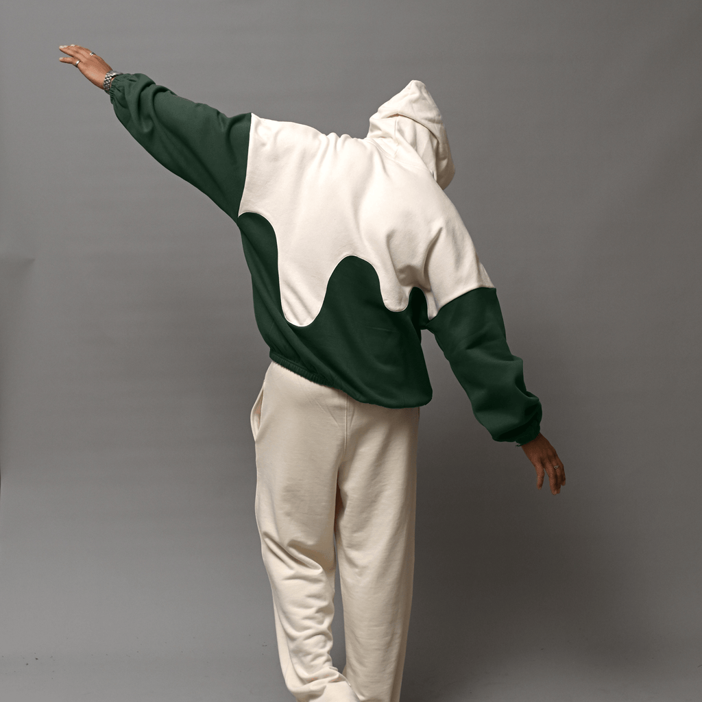 Deep Green Wave Drippy Unisex Hoodie S - Premium Unisex Wavy Hoodie | LEKSI Pakistan