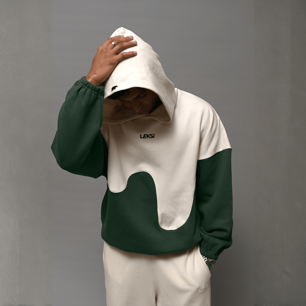 Deep Green Wave Drippy Unisex Hoodie S - Premium Unisex Wavy Hoodie | LEKSI Pakistan
