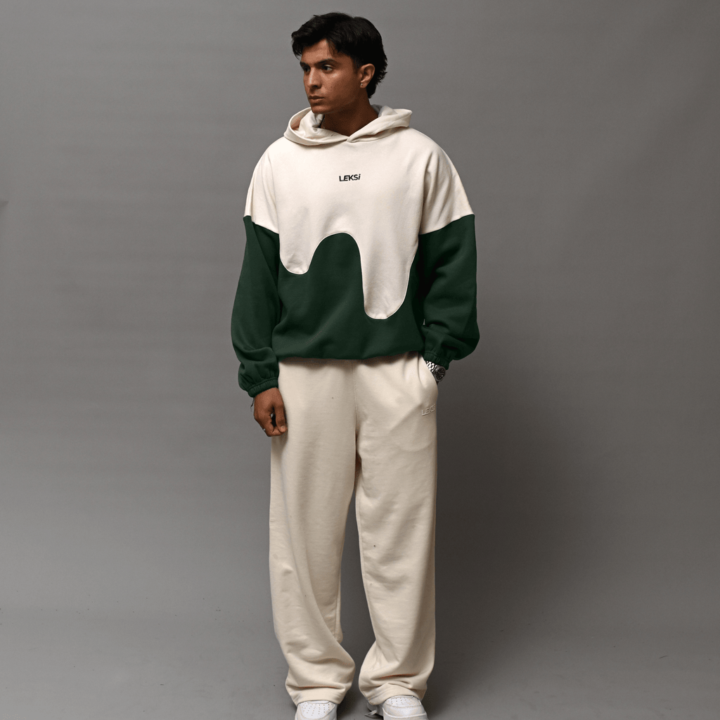 Deep Green Wave Drippy Unisex Hoodie S - Premium Unisex Wavy Hoodie | LEKSI Pakistan