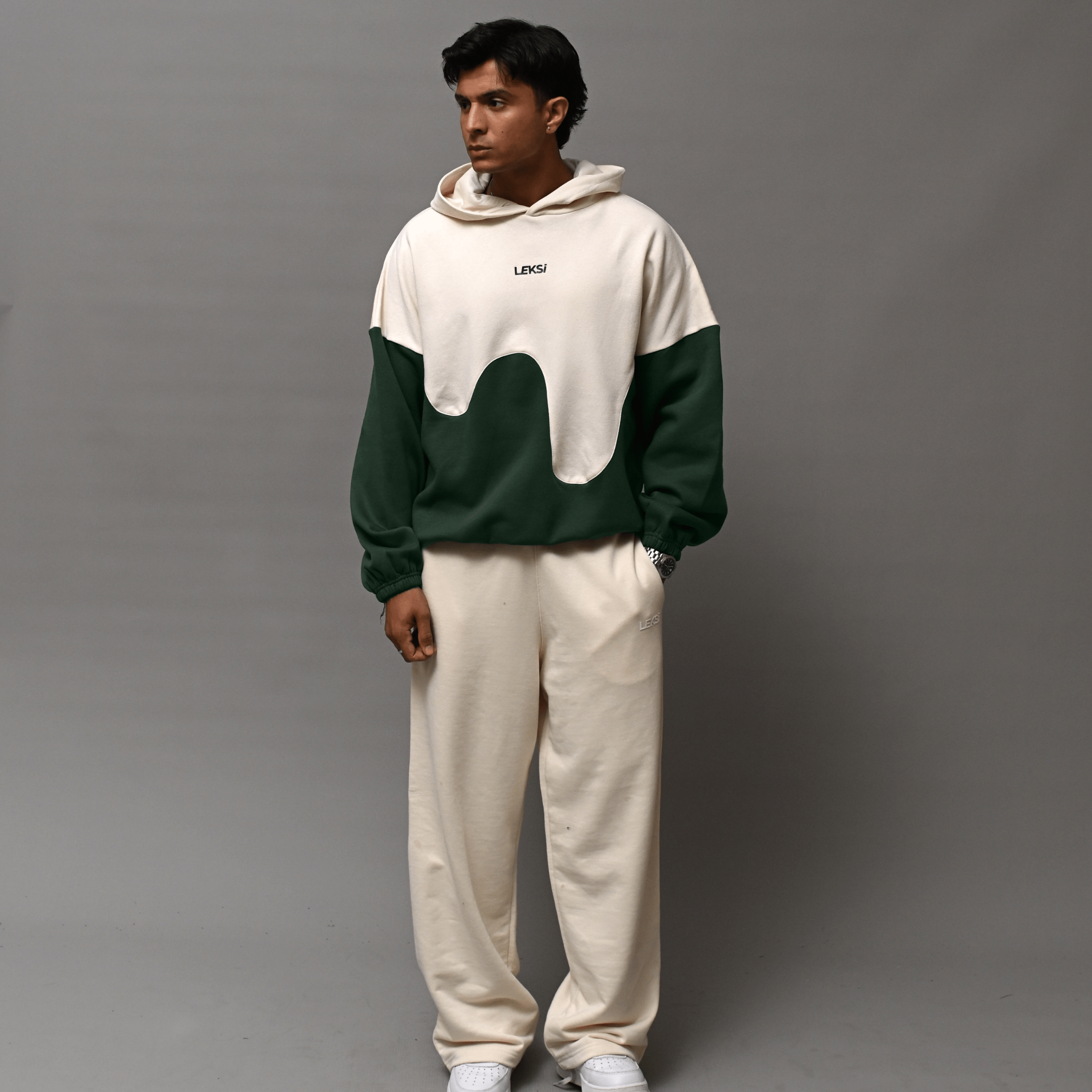 Deep Green Wave Drippy Unisex Hoodie S - Premium Unisex Wavy Hoodie | LEKSI Pakistan