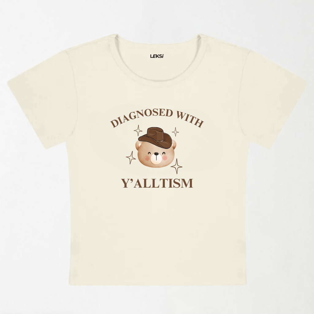 Diagnosed With Y'alltism Y2K Baby Tee XXS - Premium Unisex | LEKSI Pakistan