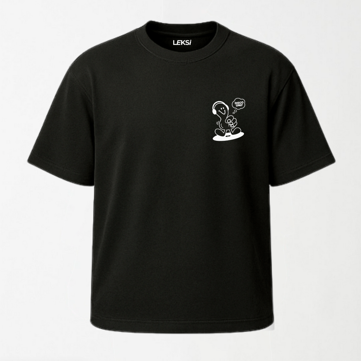 DISCO ONLY 'Play It Twice V6' - Round Neck Unisex T Shirt S - Premium Unisex Graphic T-Shirt | LEKSI Pakistan