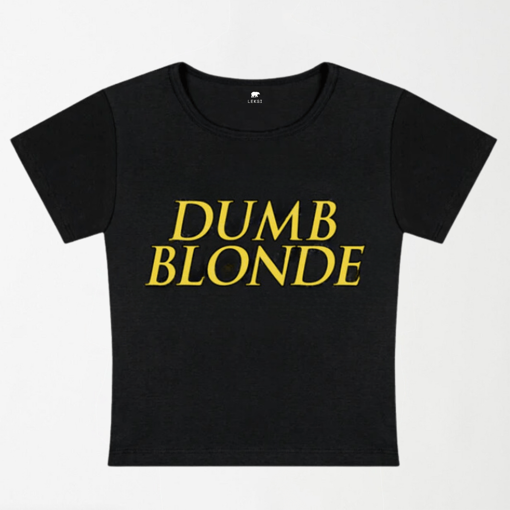 Dumb Blonde Y2K Baby Tee XXS - Premium Unisex | LEKSI Pakistan