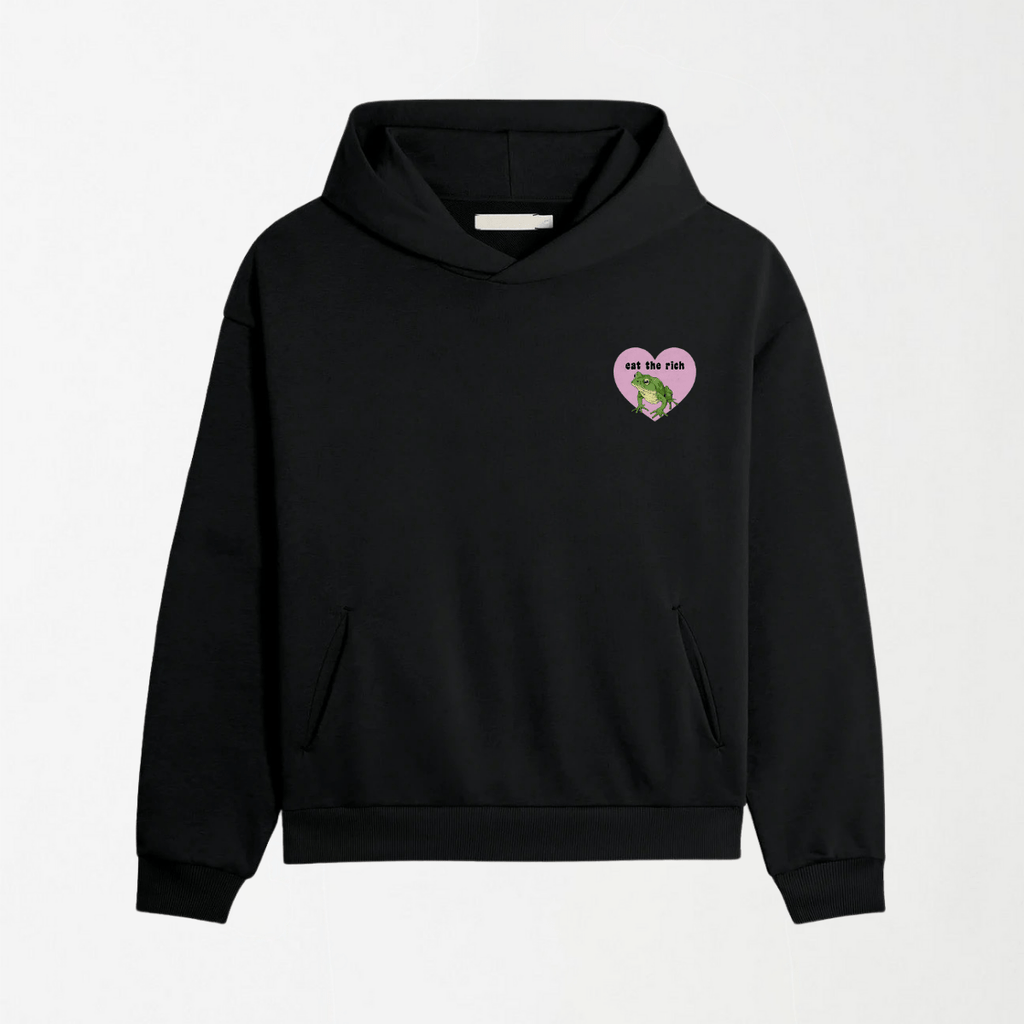 Eat The Rich Frog - Graphic Hoodie S - Premium Unisex | LEKSI Pakistan