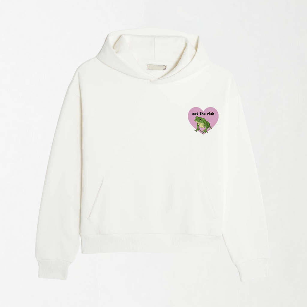 Eat The Rich Frog - Graphic Hoodie S - Premium Unisex | LEKSI Pakistan