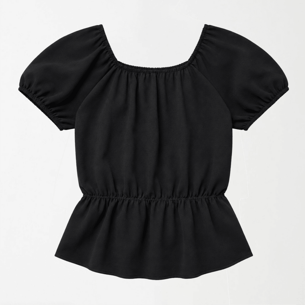 Elastic Neck Peplum Top XXS - Premium Unisex | LEKSI Pakistan