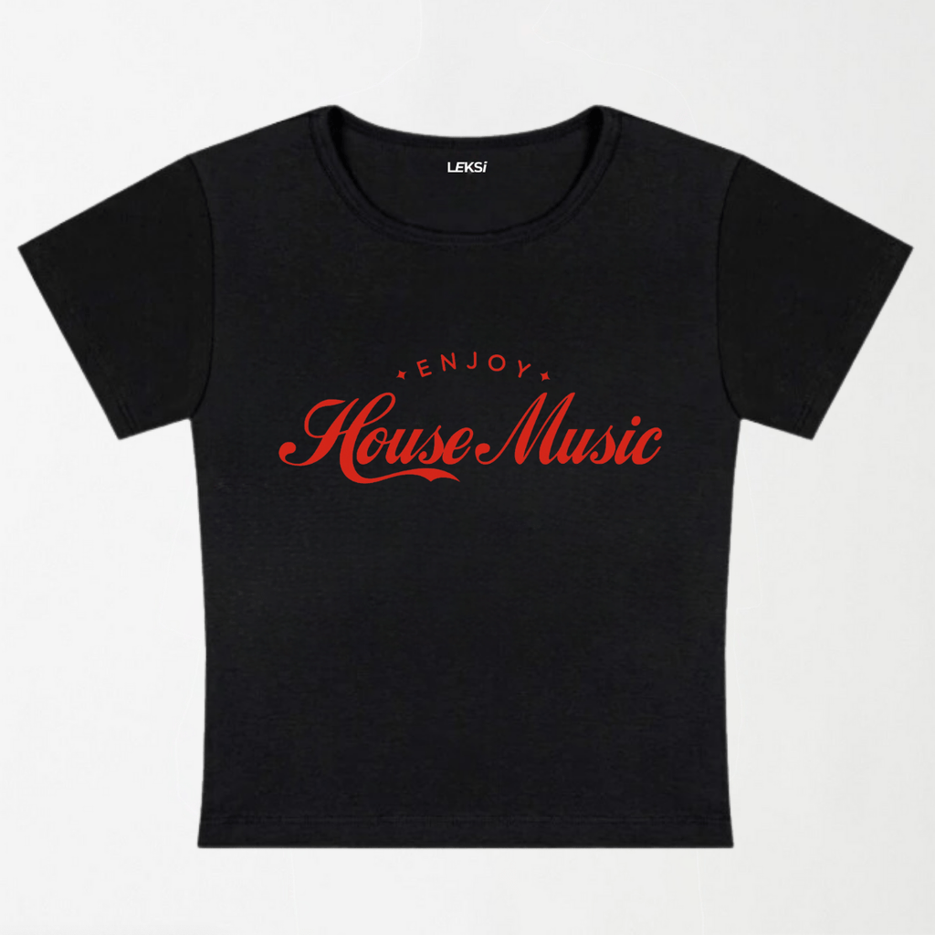 Enjoy House Music Y2K Baby Tee XXS - Premium Unisex | LEKSI Pakistan