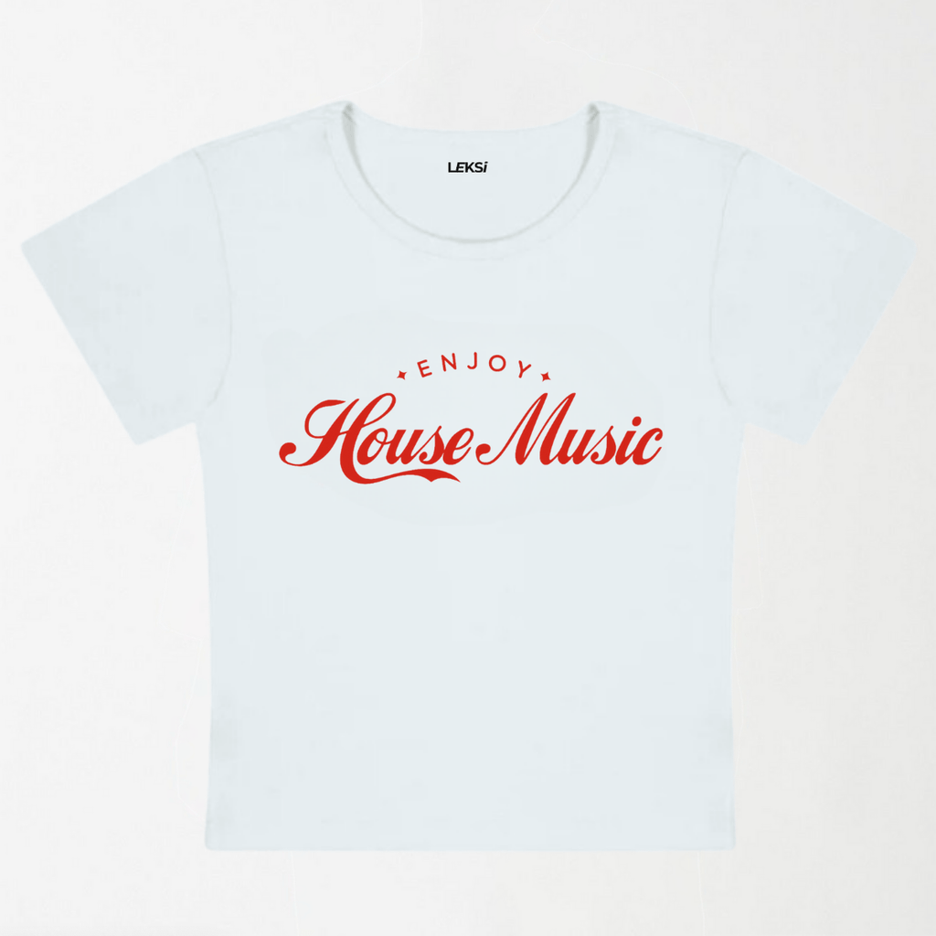 Enjoy House Music Y2K Baby Tee XXS - Premium Unisex | LEKSI Pakistan