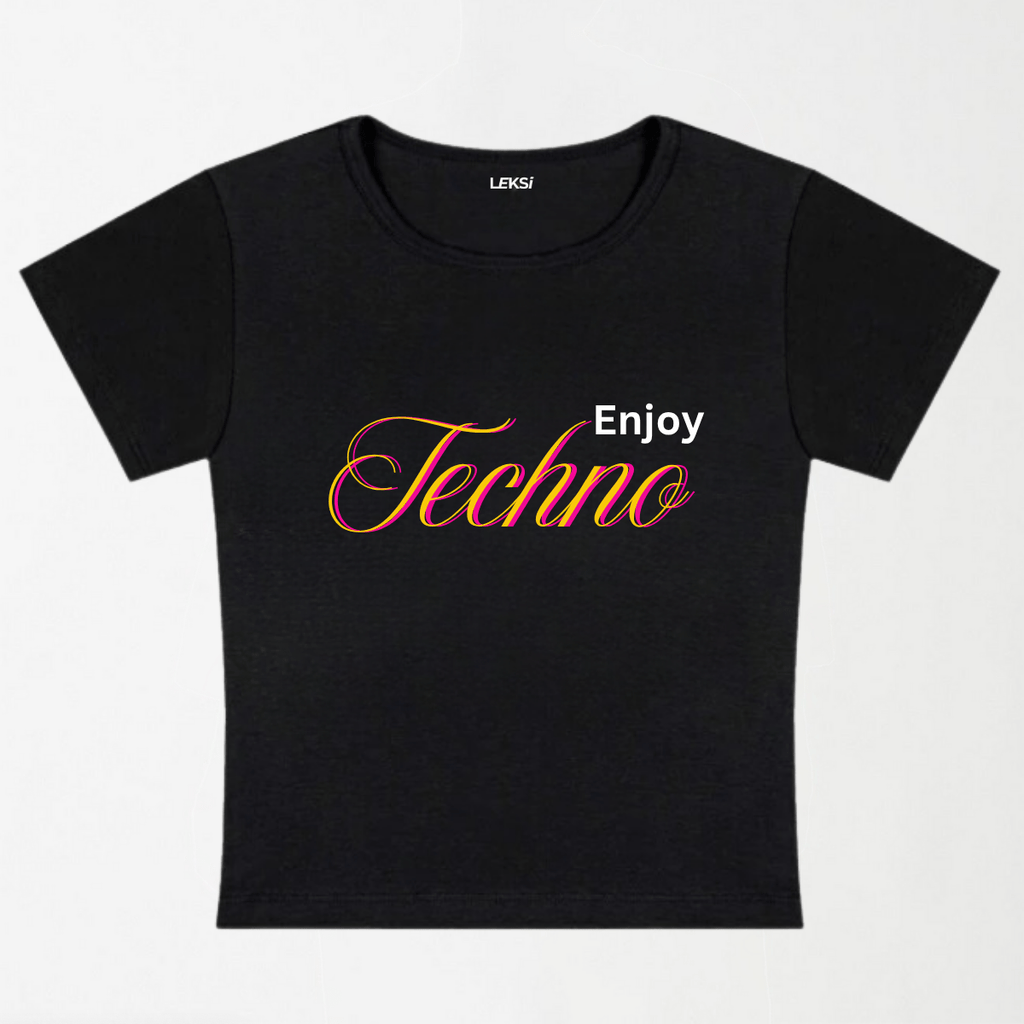 Enjoy Techno Y2K Baby Tee XXS - Premium Unisex | LEKSI Pakistan