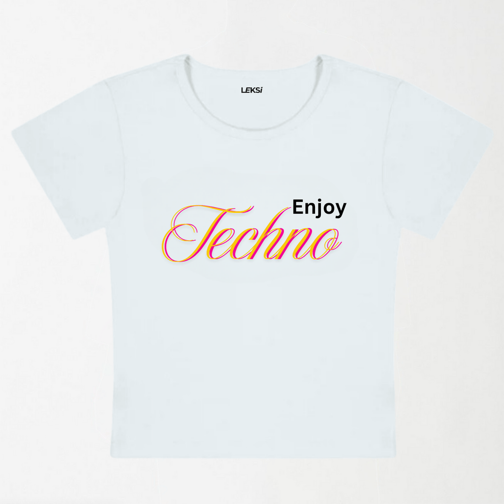 Enjoy Techno Y2K Baby Tee XXS - Premium Unisex | LEKSI Pakistan