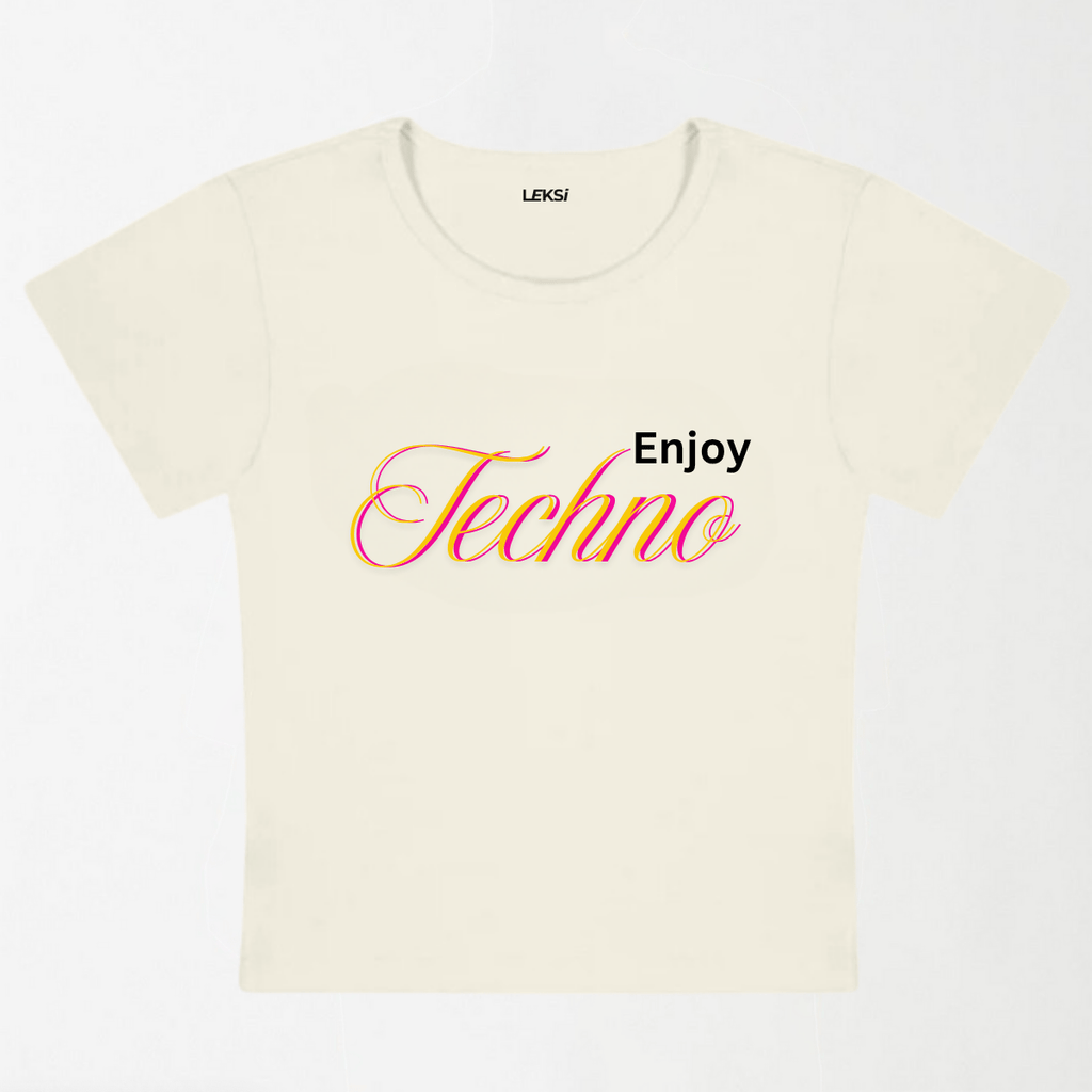 Enjoy Techno Y2K Baby Tee XXS - Premium Unisex | LEKSI Pakistan