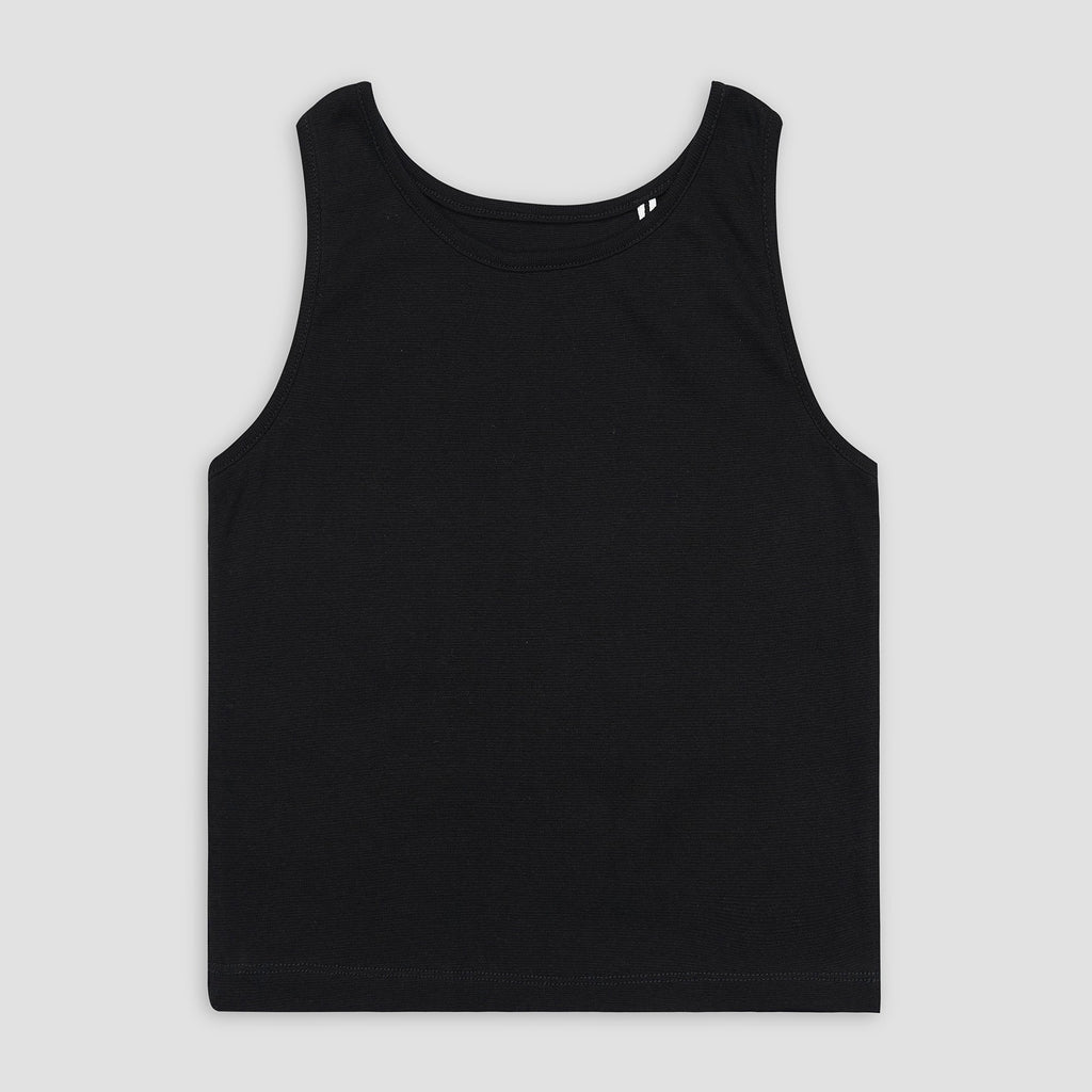 Essential Black Ribbed Tank Top XXS - Premium Unisex | LEKSI Pakistan