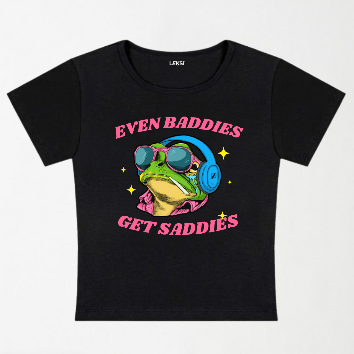 Even Baddies Get Saddies Y2K Baby Tee XXS - Premium Unisex | LEKSI Pakistan