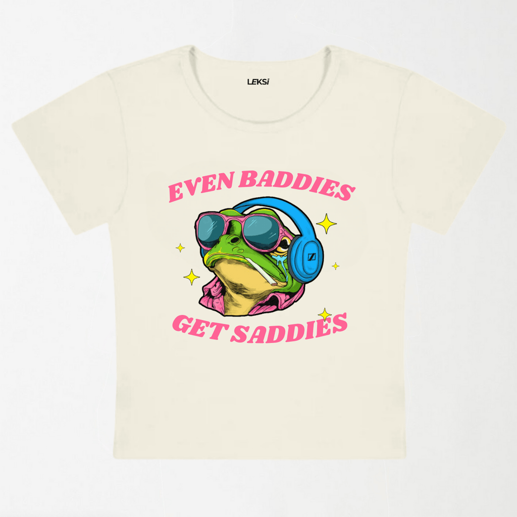 Even Baddies Get Saddies Y2K Baby Tee XXS - Premium Unisex | LEKSI Pakistan